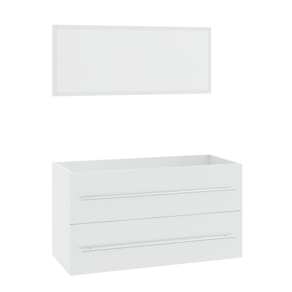 3 Piece Bathroom Furniture Set High Gloss White