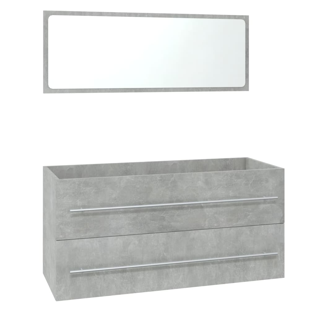 Bathroom Furniture Set Concrete Grey Engineered Wood