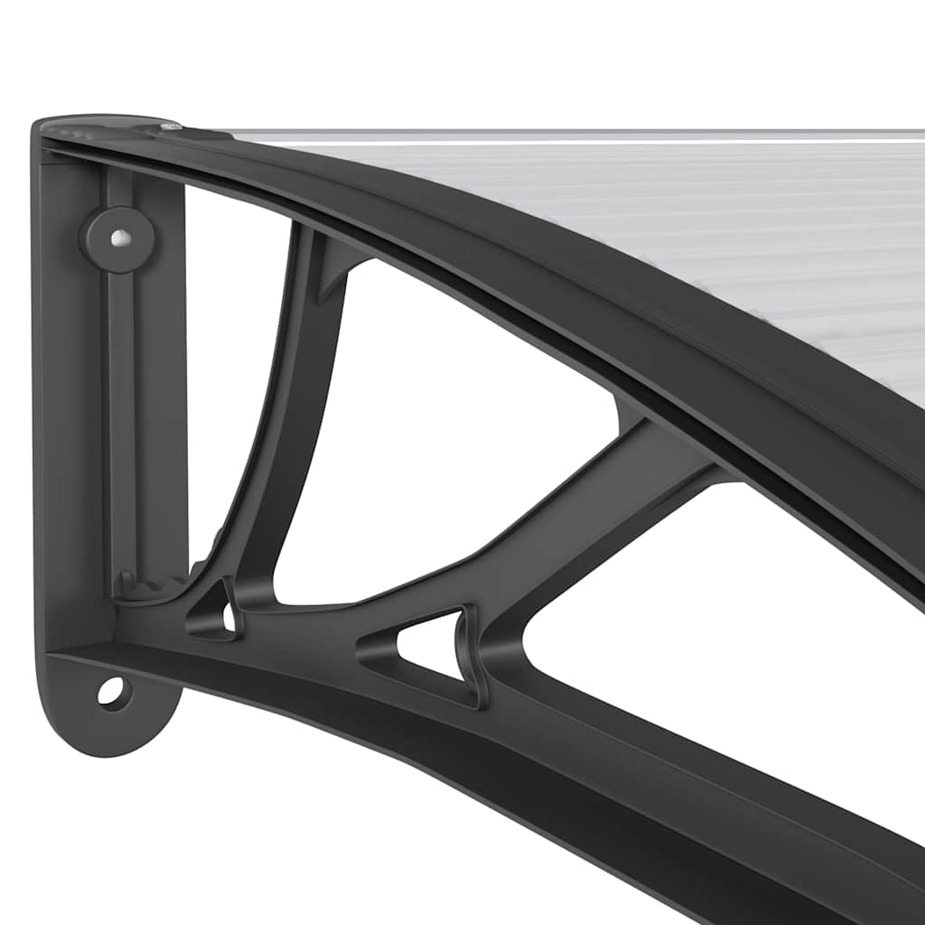 Door Canopy Black 150x100 cm Polycarbonate