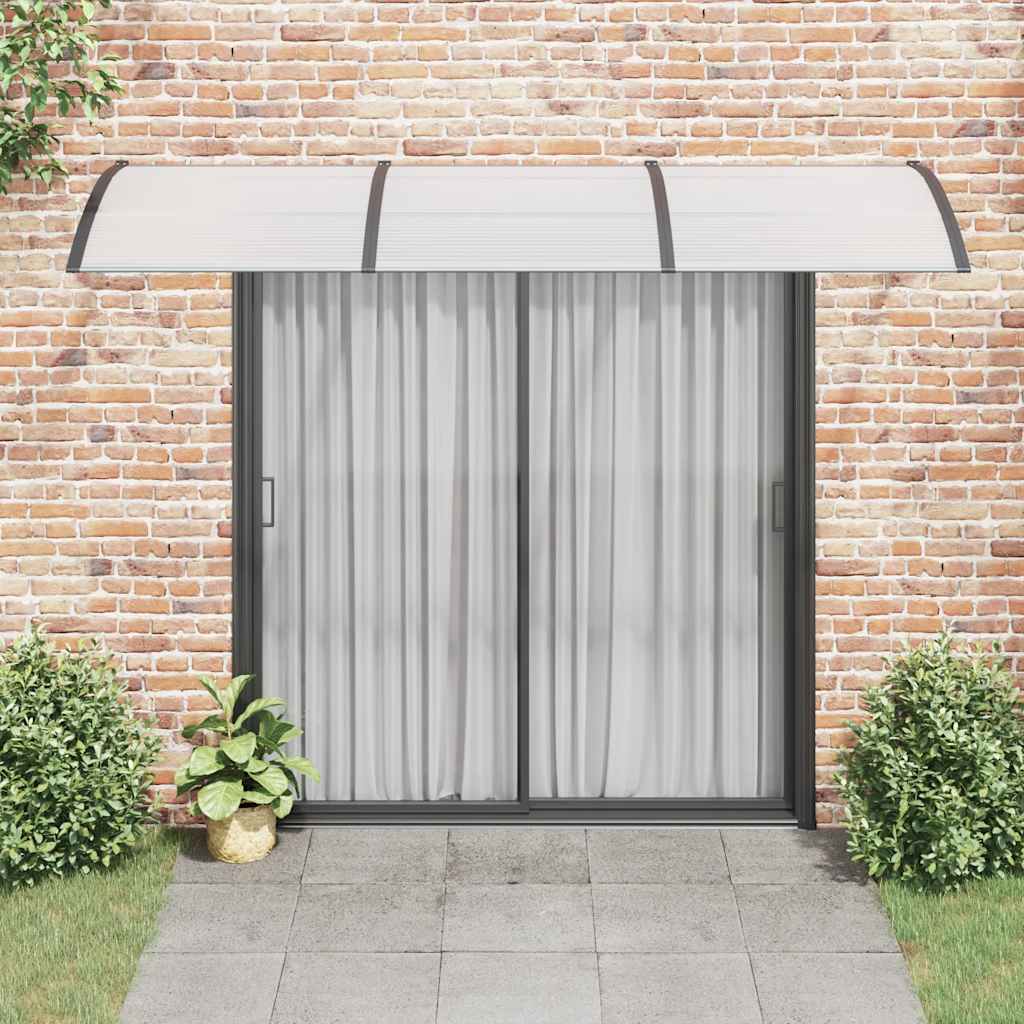 Door Canopy Black and Transparent 300x75 cm Polycarbonate