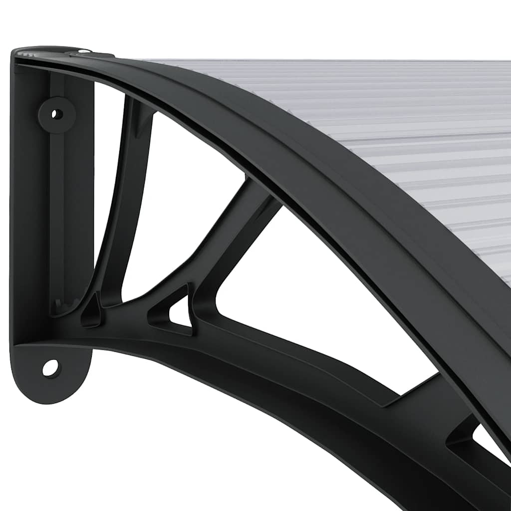 Door Canopy Black and Transparent 300x75 cm Polycarbonate
