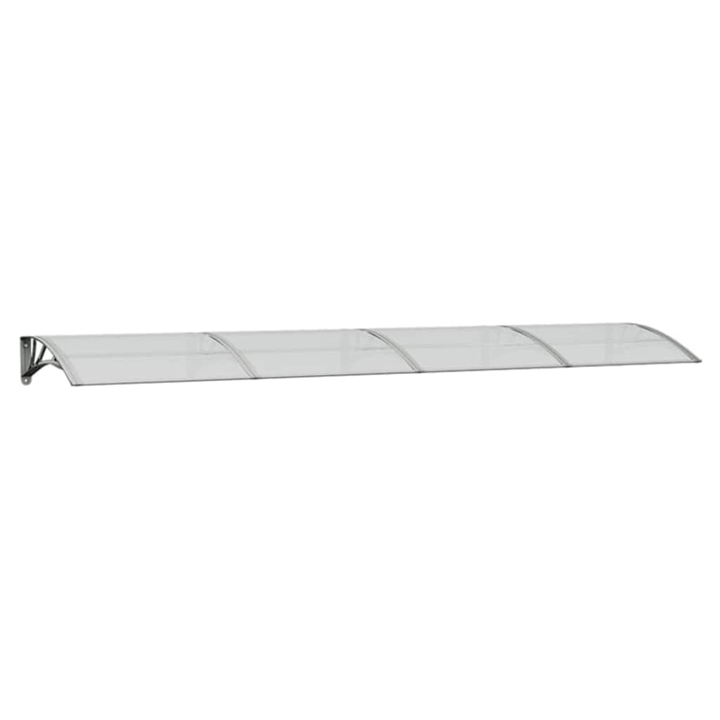 Door Canopy Grey and Transparent 350x80 cm Polycarbonate