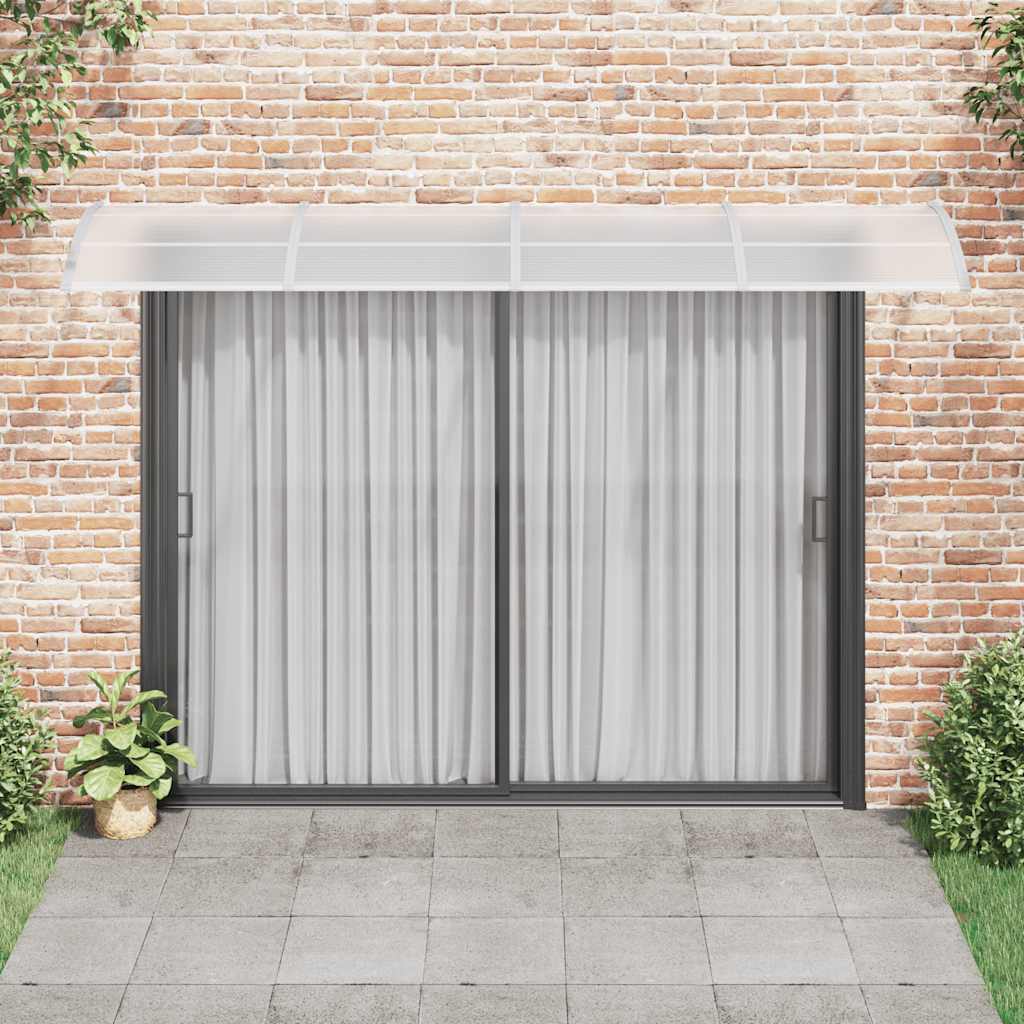 Door Canopy Grey and Transparent 350x80 cm Polycarbonate