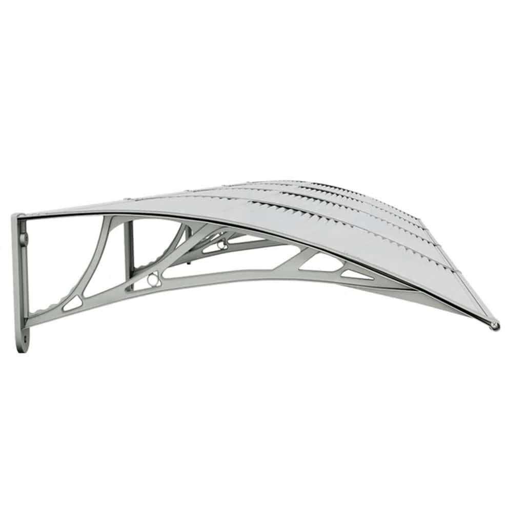 Door Canopy Grey and Transparent 350x80 cm Polycarbonate