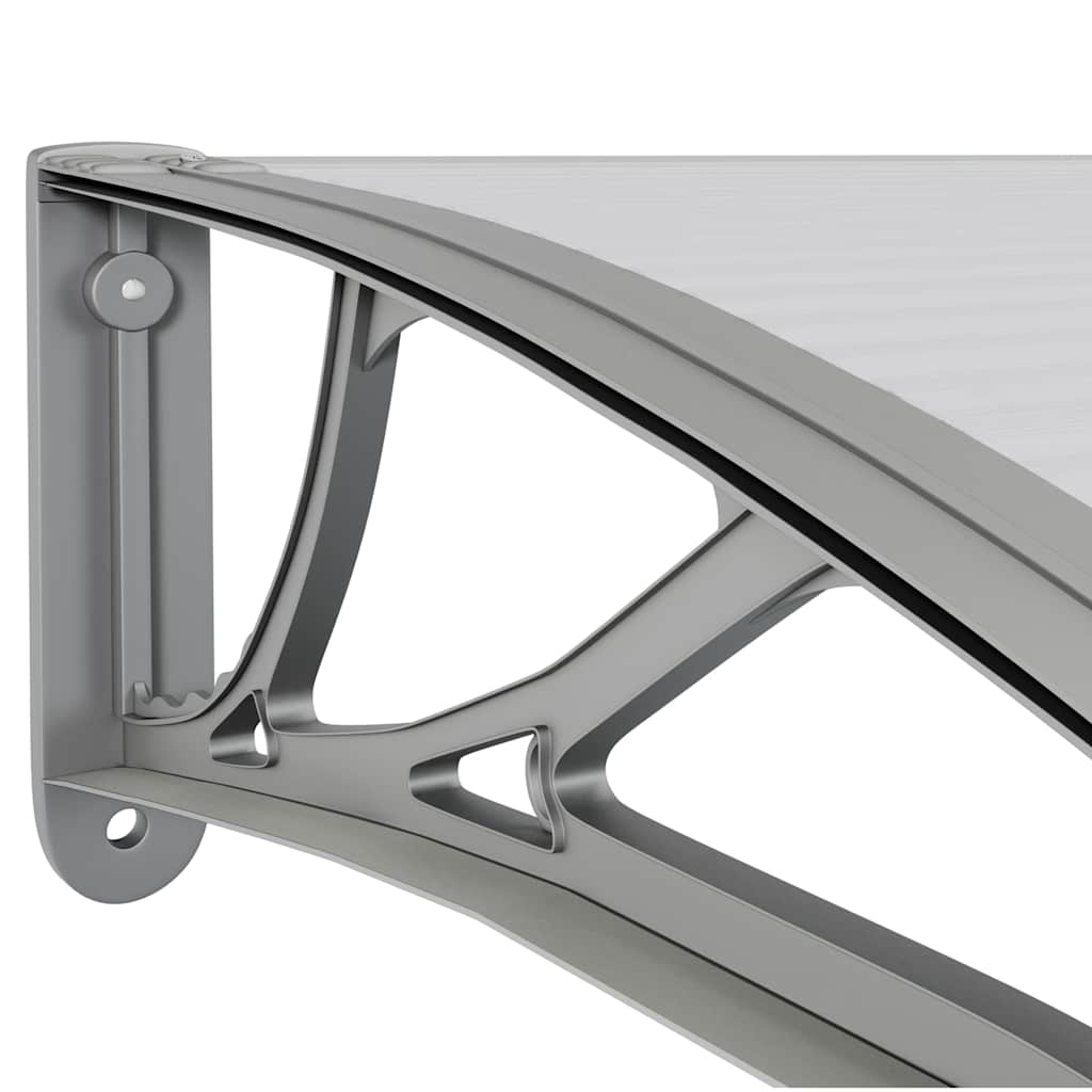 Door Canopy Grey and Transparent 350x80 cm Polycarbonate