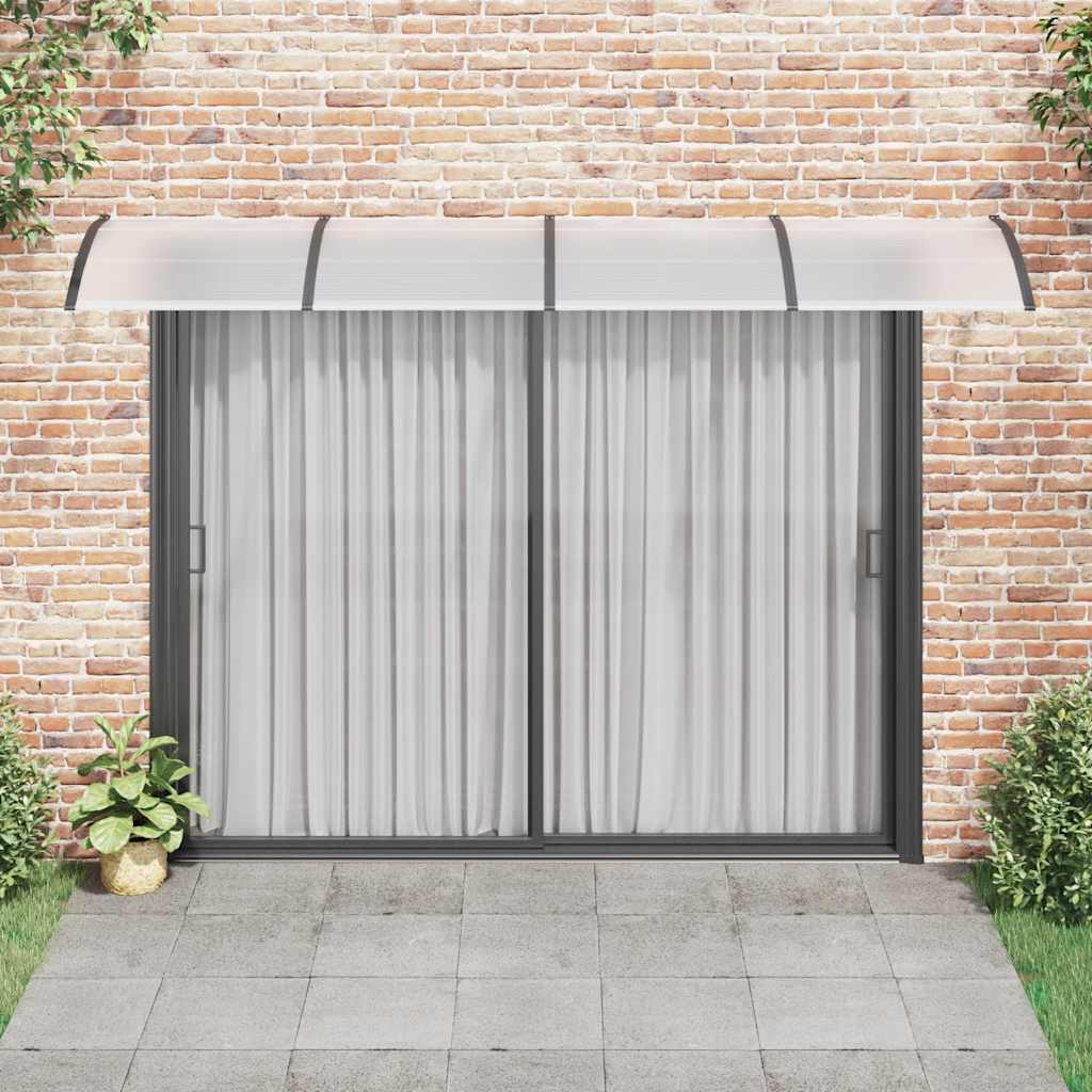Door Canopy Black 350x100 cm Polycarbonate