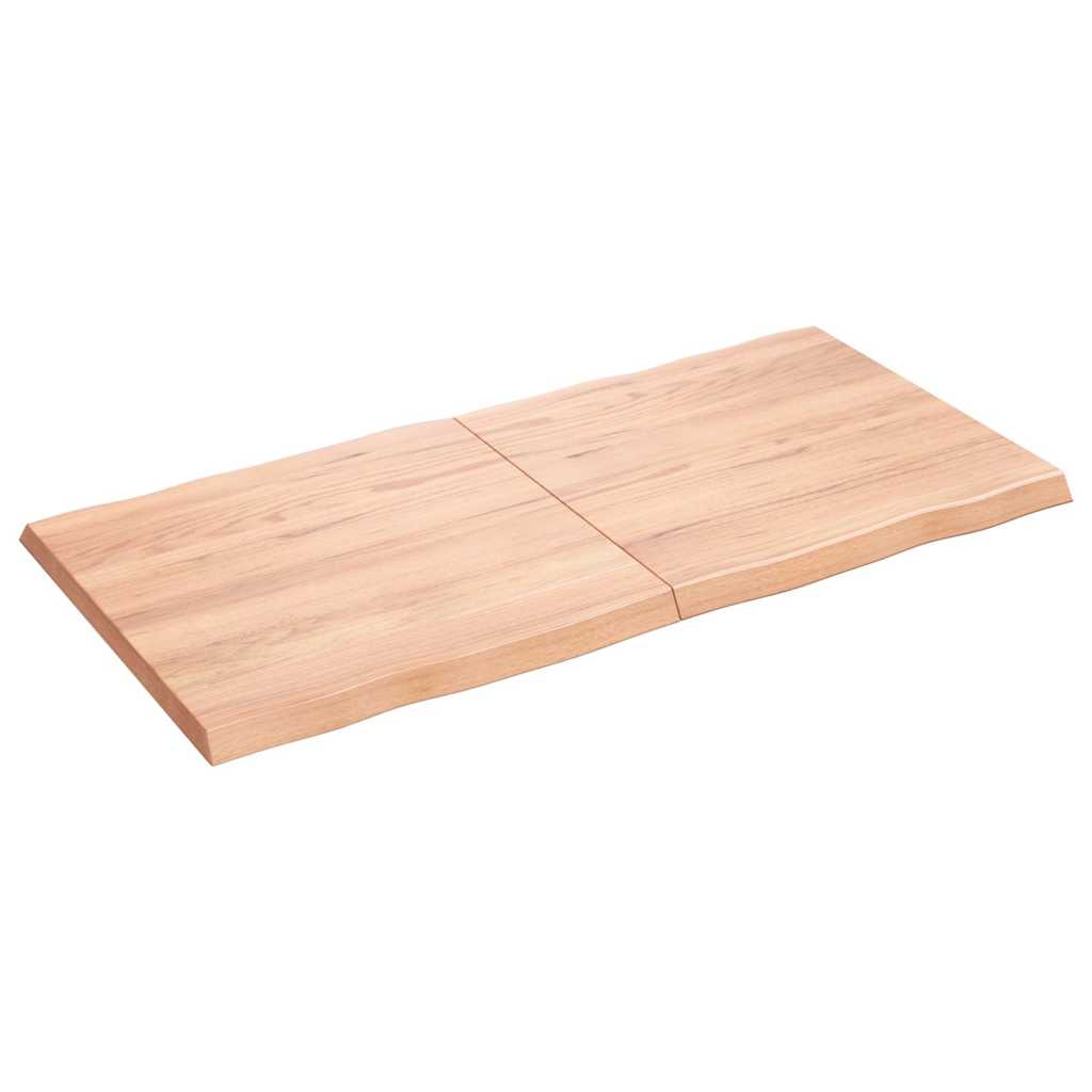 Table Top Light Brown 120x60x(2-4)cm Treated Solid Wood Live Edge
