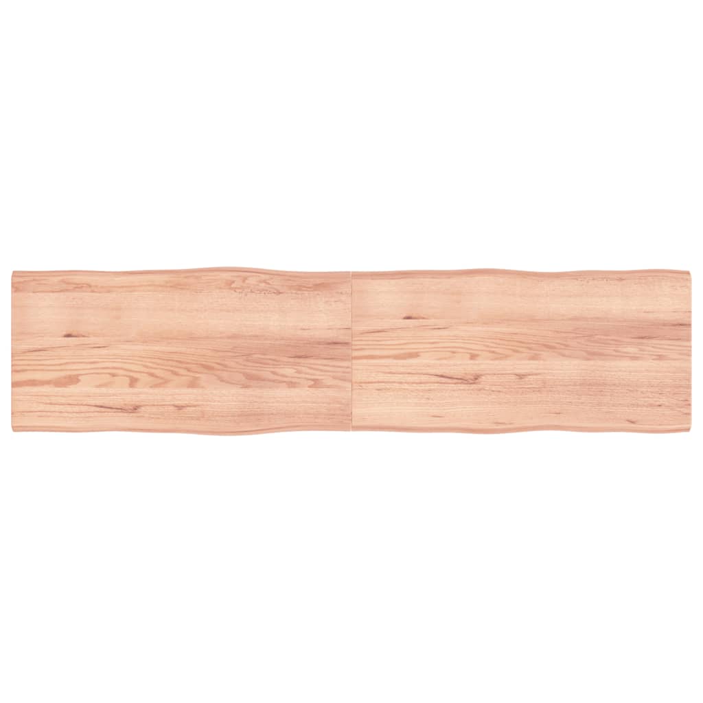 Table Top Light Brown 200x50x(2-4)cm Treated Solid Wood Live Edge