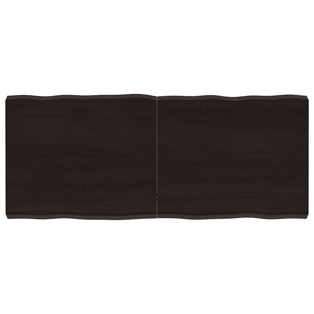 Table Top Dark Brown 120x50x(2-6) cm Treated Solid Wood Live Edge