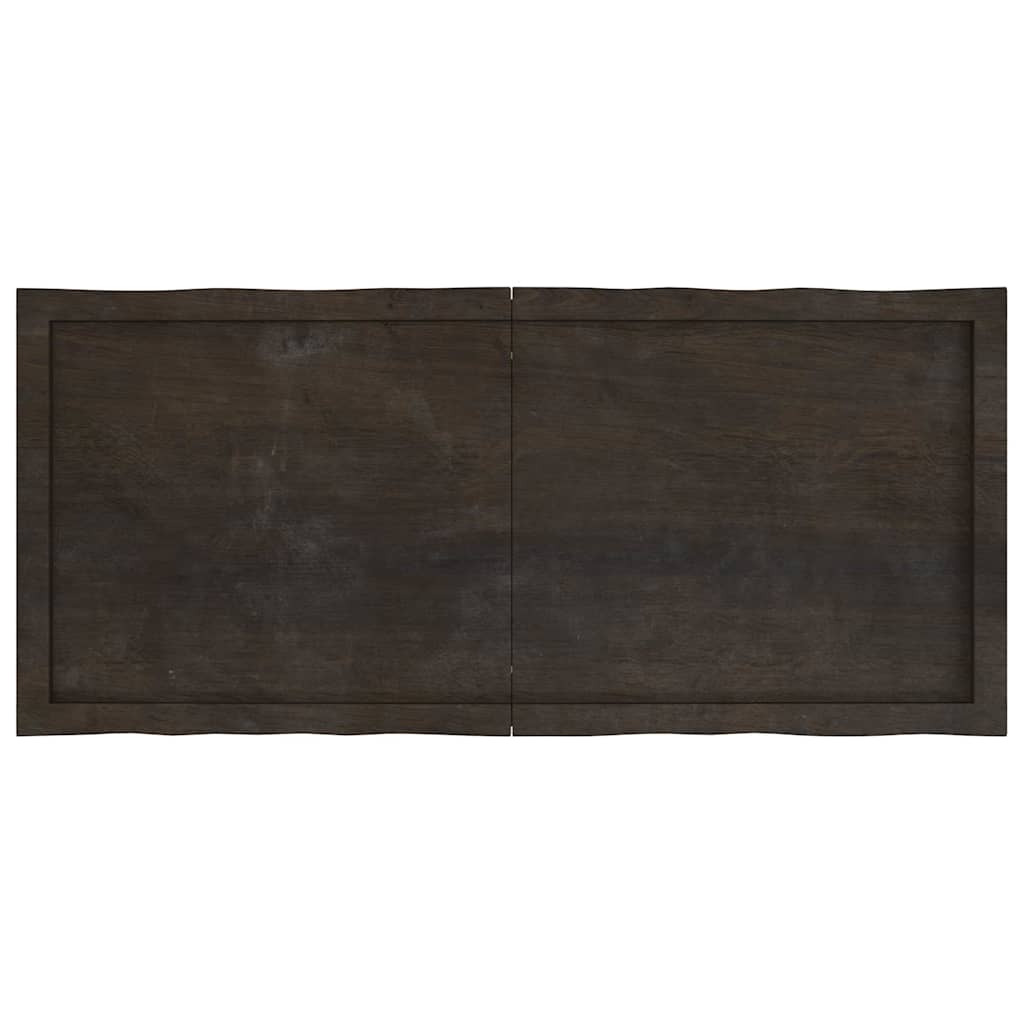 Table Top Dark Brown 120x50x(2-6) cm Treated Solid Wood Live Edge
