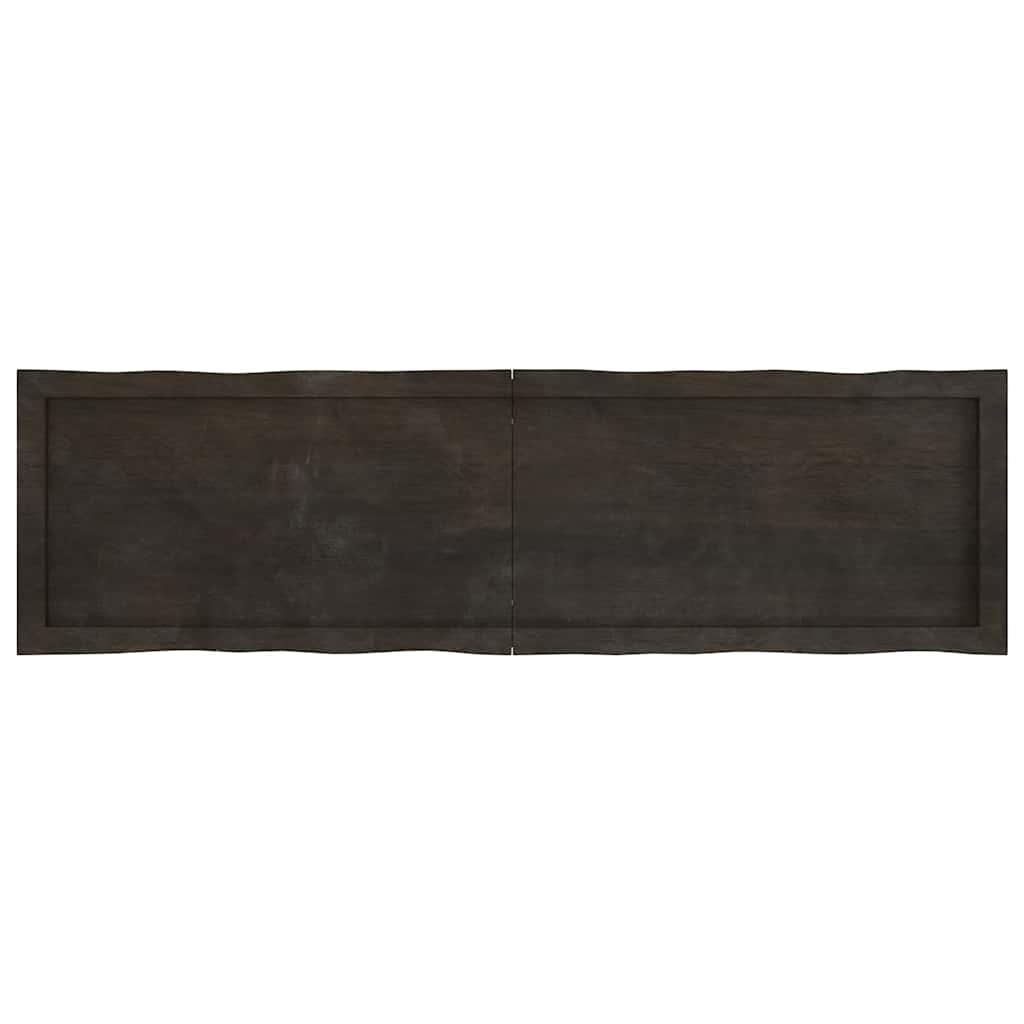 Table Top Dark Brown 140x40x(2-4) cm Treated Solid Wood Live Edge