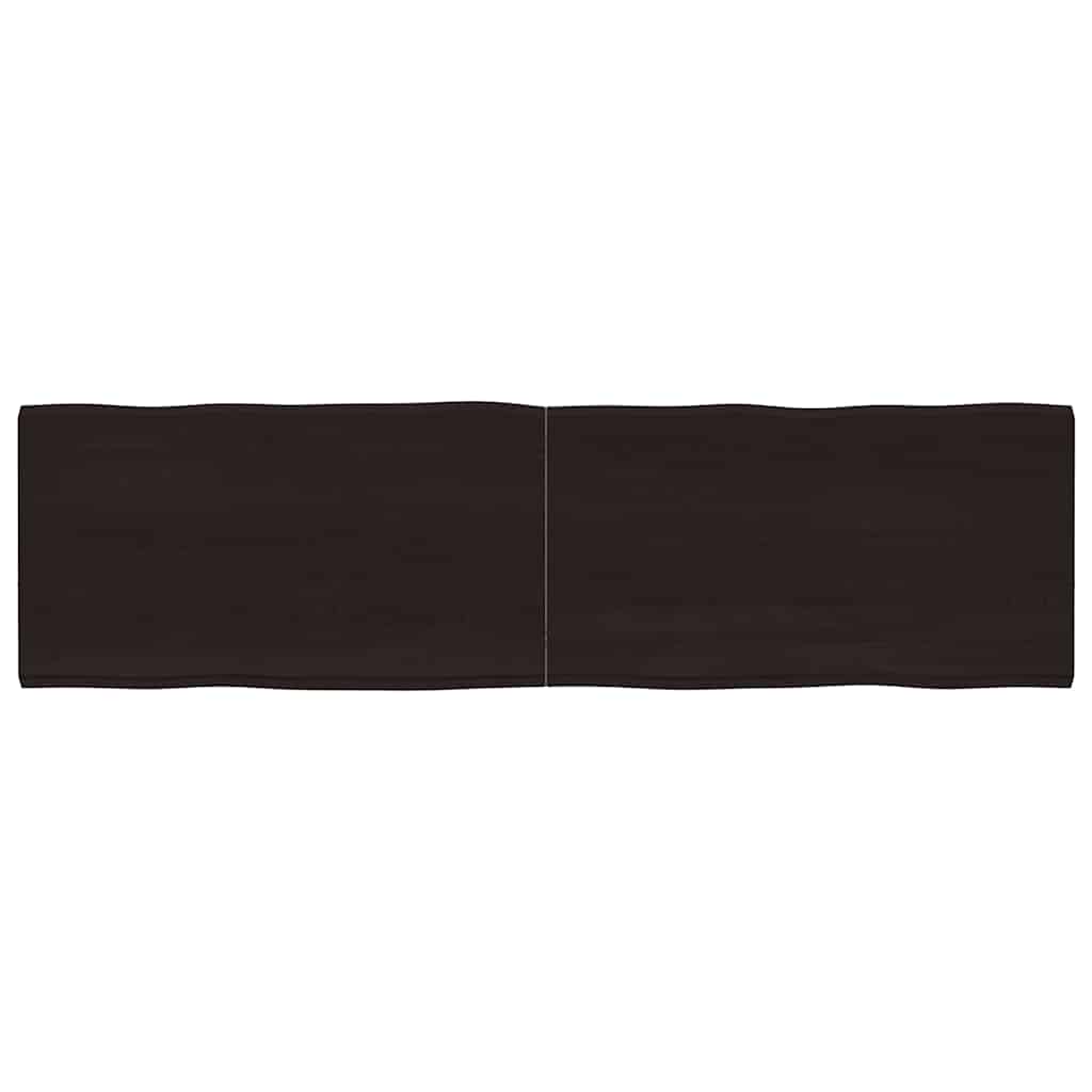Table Top Dark Brown 180x50x(2-4) cm Treated Solid Wood Live Edge