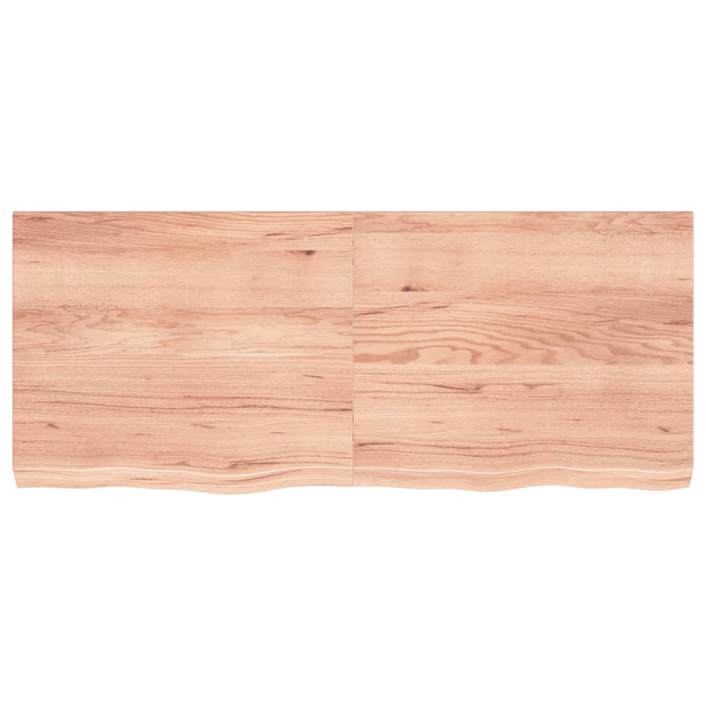 Table Top Light Brown 120x50x6 cm Treated Solid Wood Oak