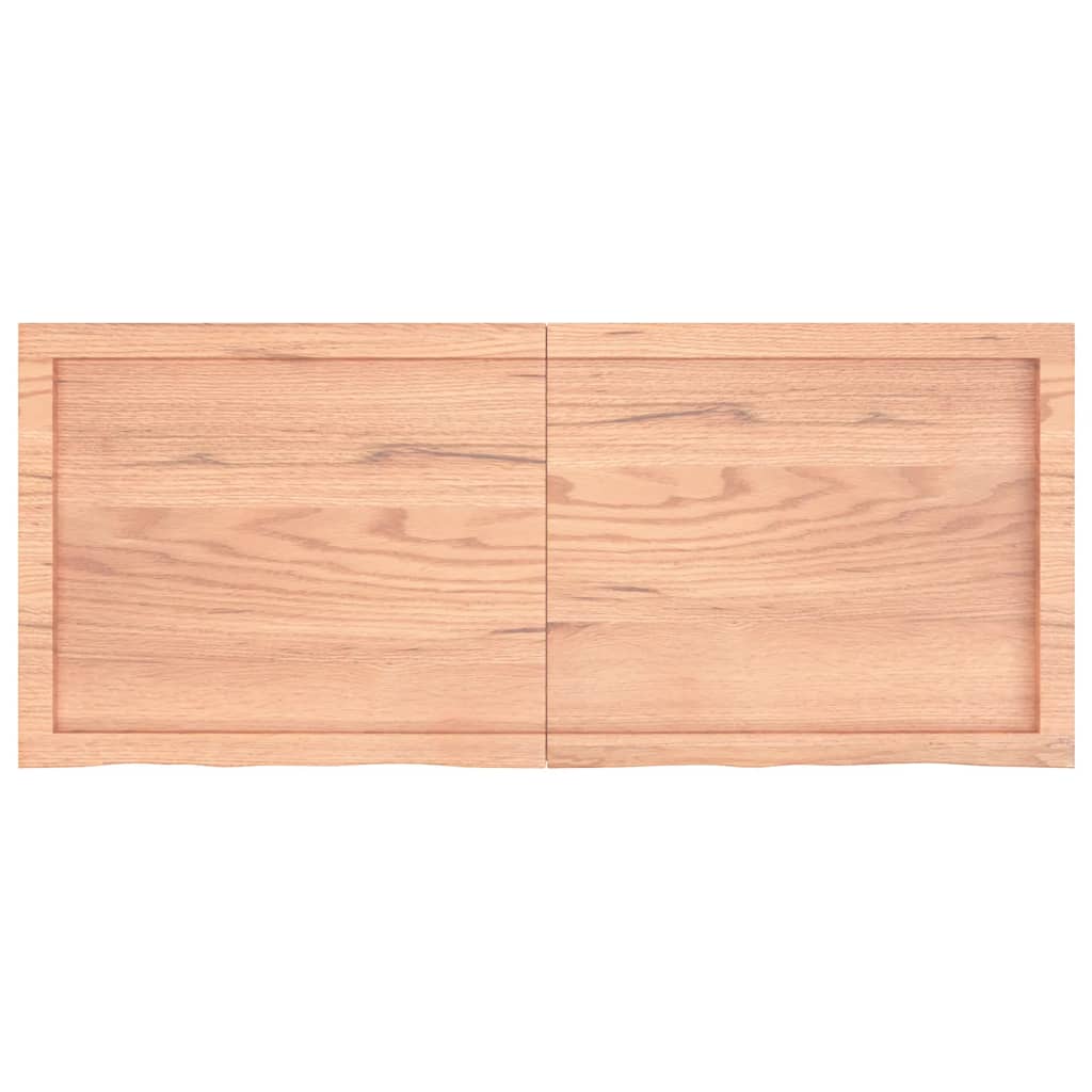 Table Top Light Brown 120x50x6 cm Treated Solid Wood Oak