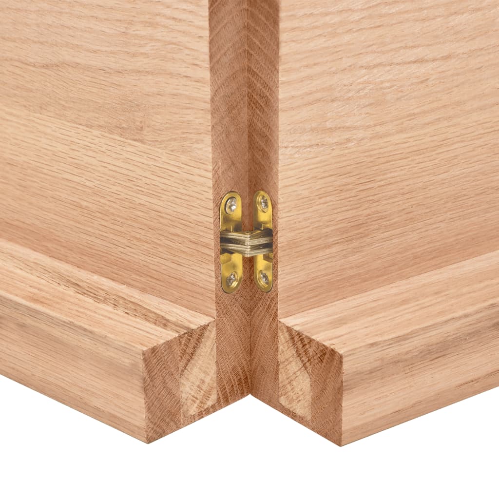Table Top Light Brown 120x60x6 cm Treated Solid Wood Oak