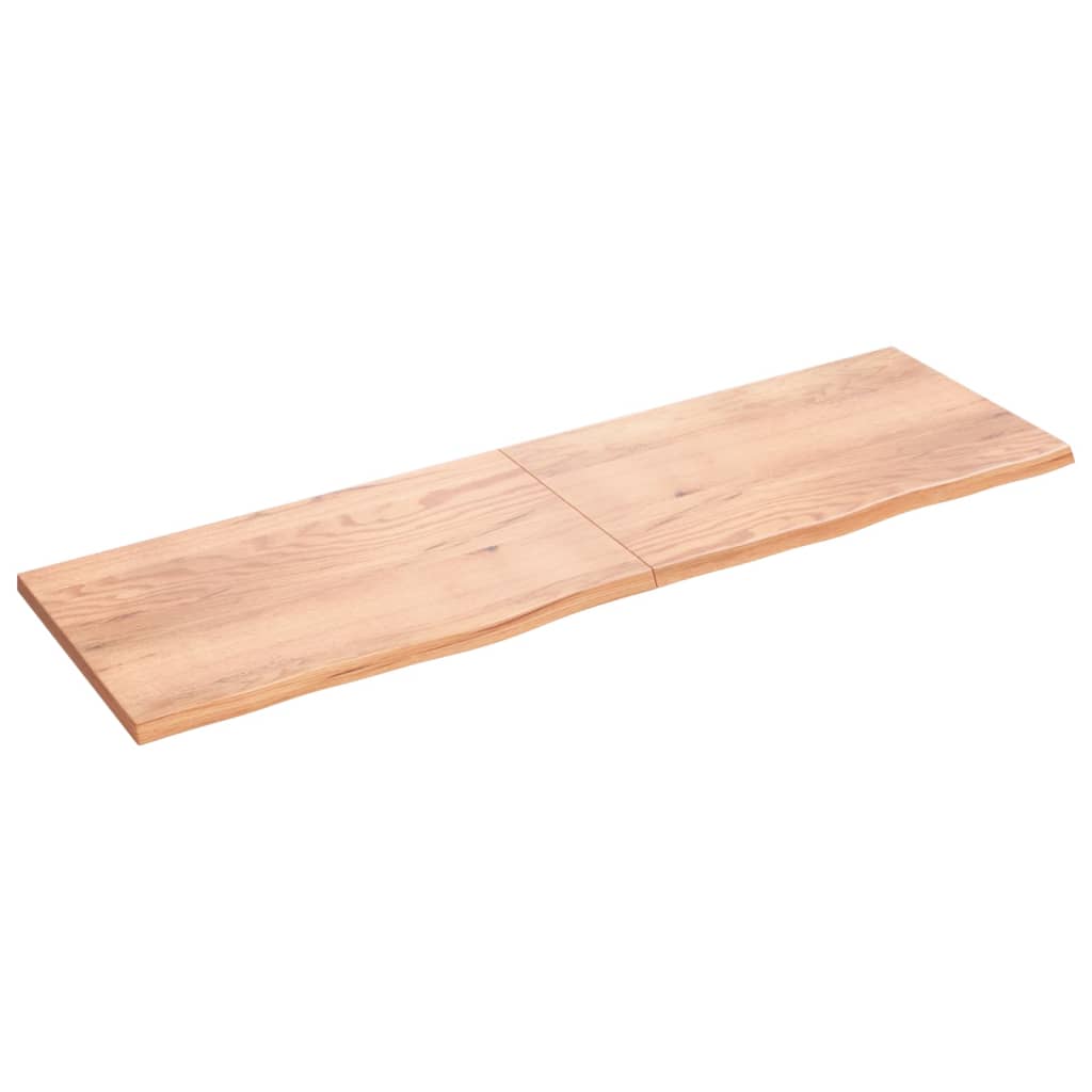 Table Top Light Brown 200x60x4 cm Treated Solid Wood Oak