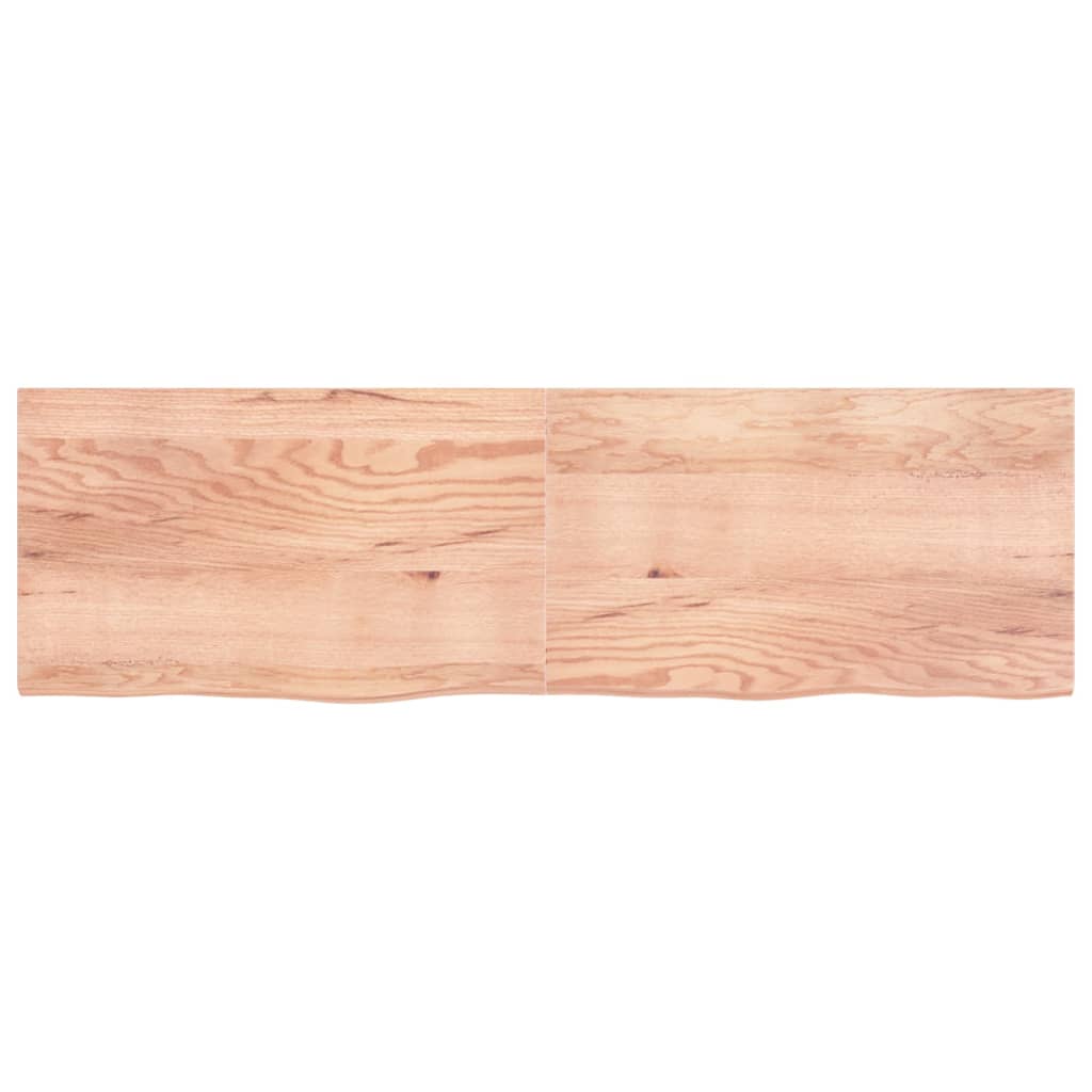 Table Top Light Brown 200x60x4 cm Treated Solid Wood Oak