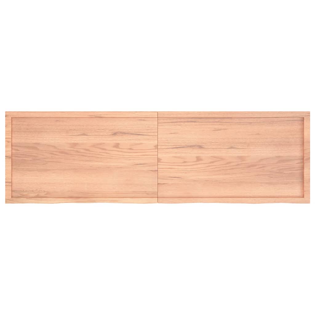 Table Top Light Brown 200x60x4 cm Treated Solid Wood Oak