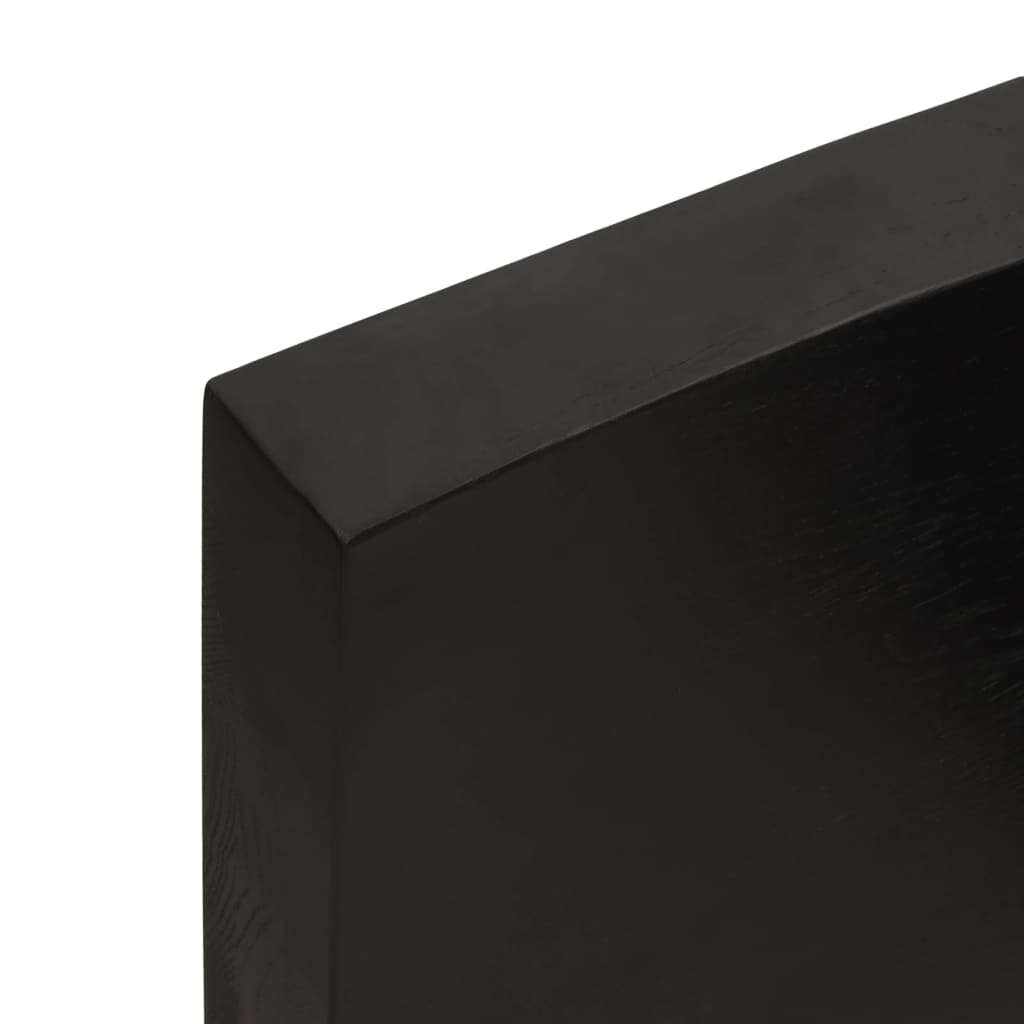 Table Top Dark Brown 80x50x6 cm Treated Solid Wood Oak