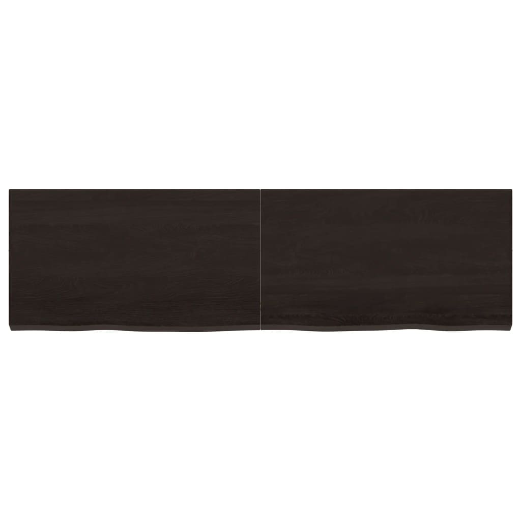 Table Top Dark Brown 140x40x4 cm Treated Solid Wood Oak