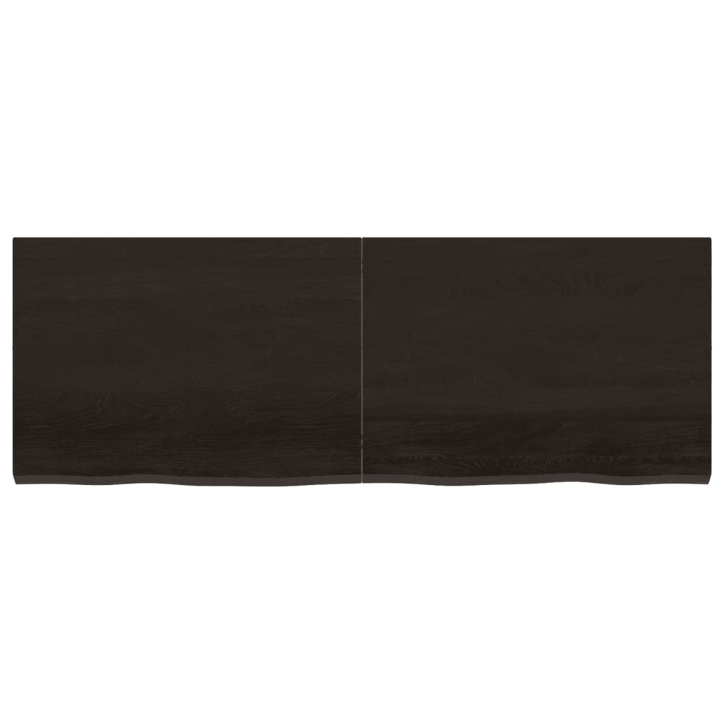 Table Top Dark Brown 140x50x4 cm Treated Solid Wood Oak