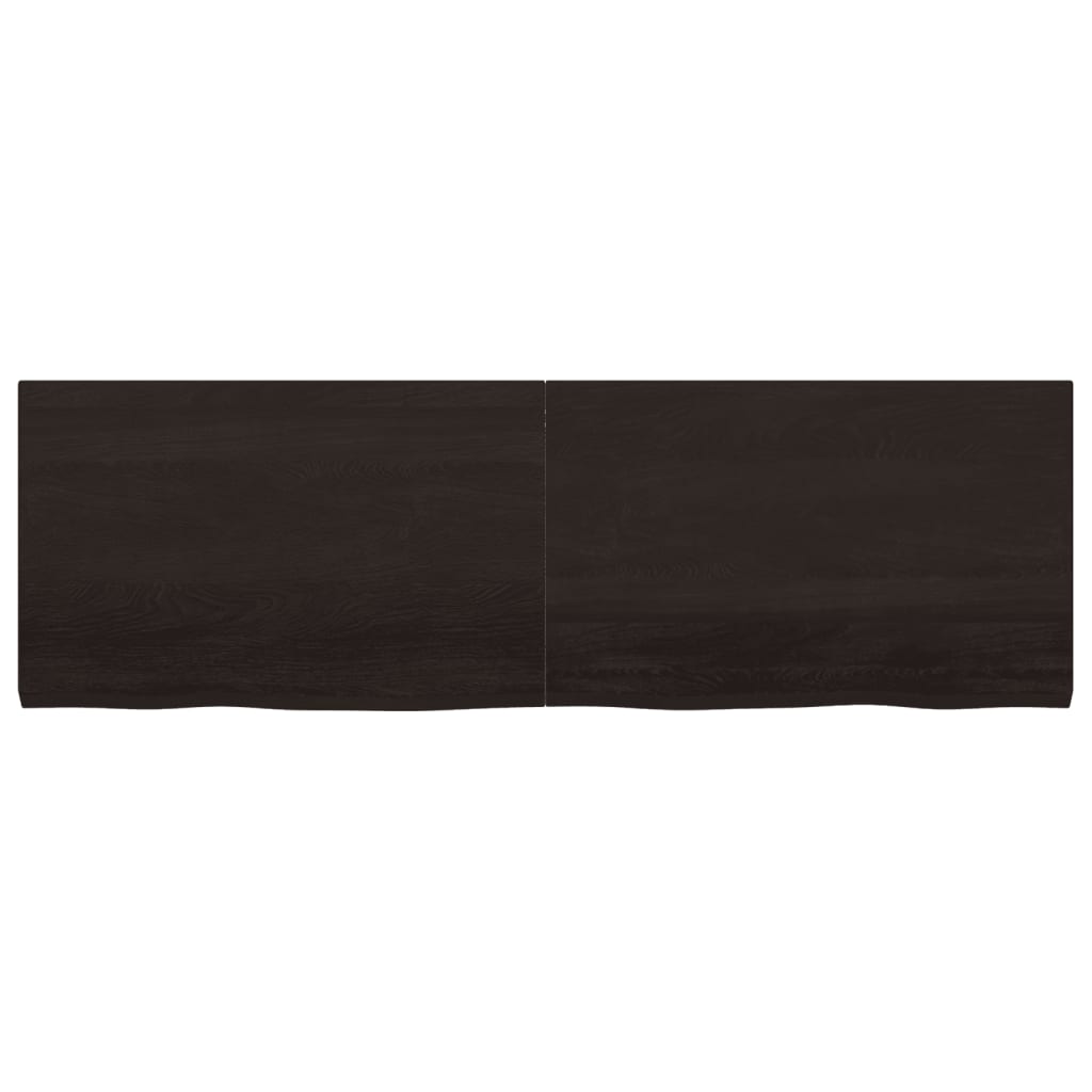 Table Top Dark Brown 160x50x4 cm Treated Solid Wood Oak