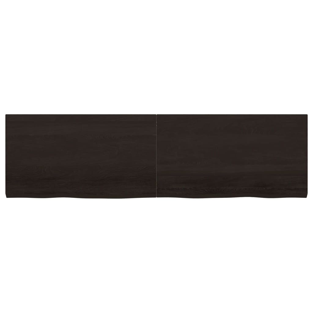 Table Top Dark Brown 180x50x4 cm Treated Solid Wood Oak