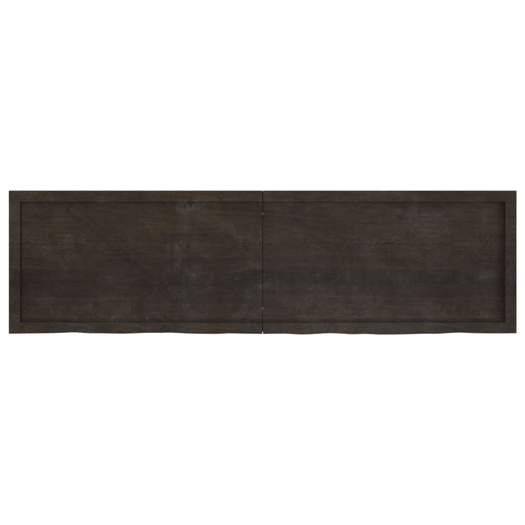 Table Top Dark Brown 180x50x4 cm Treated Solid Wood Oak