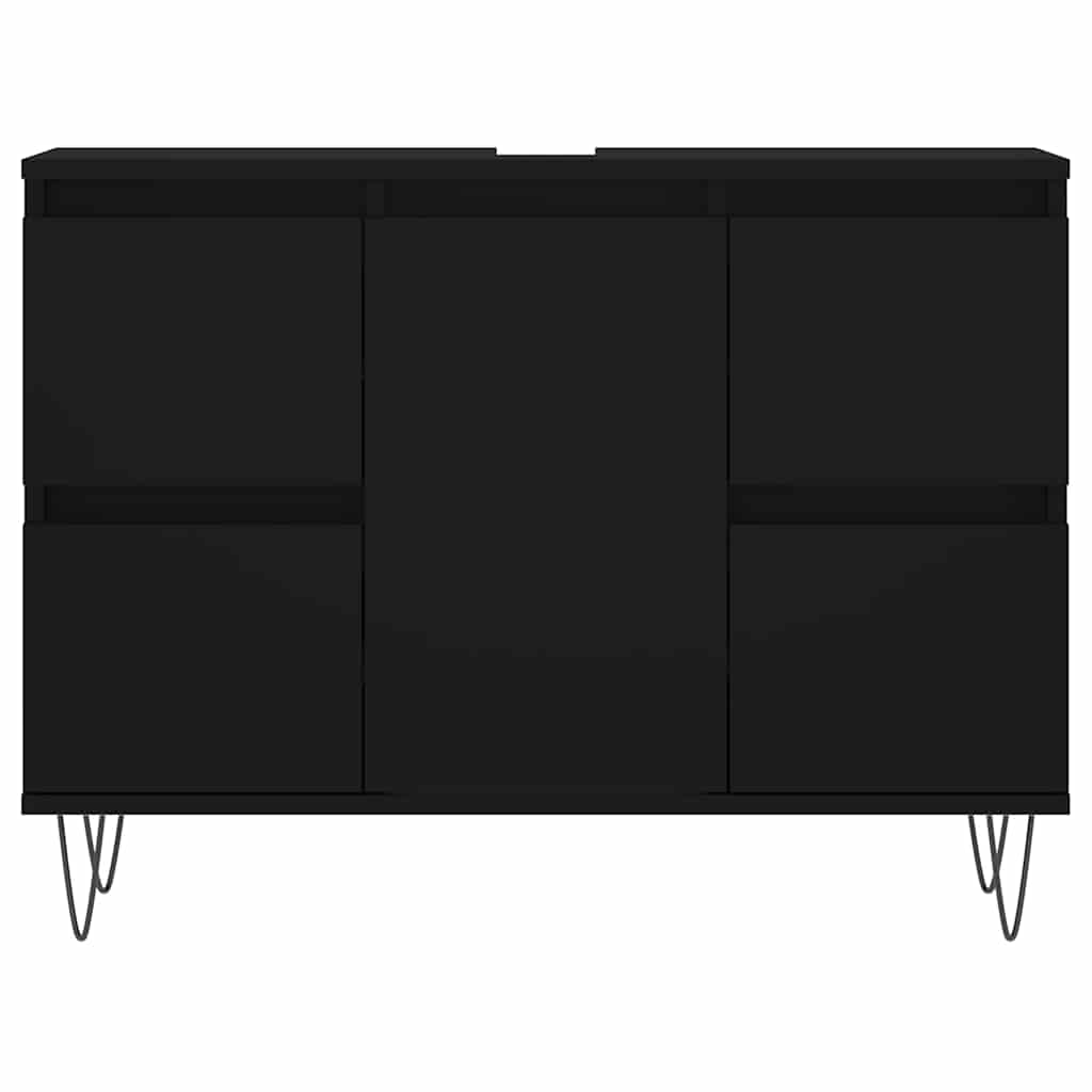 Bathroom Cabinet Black 80x33x60 cm Engineered Wood