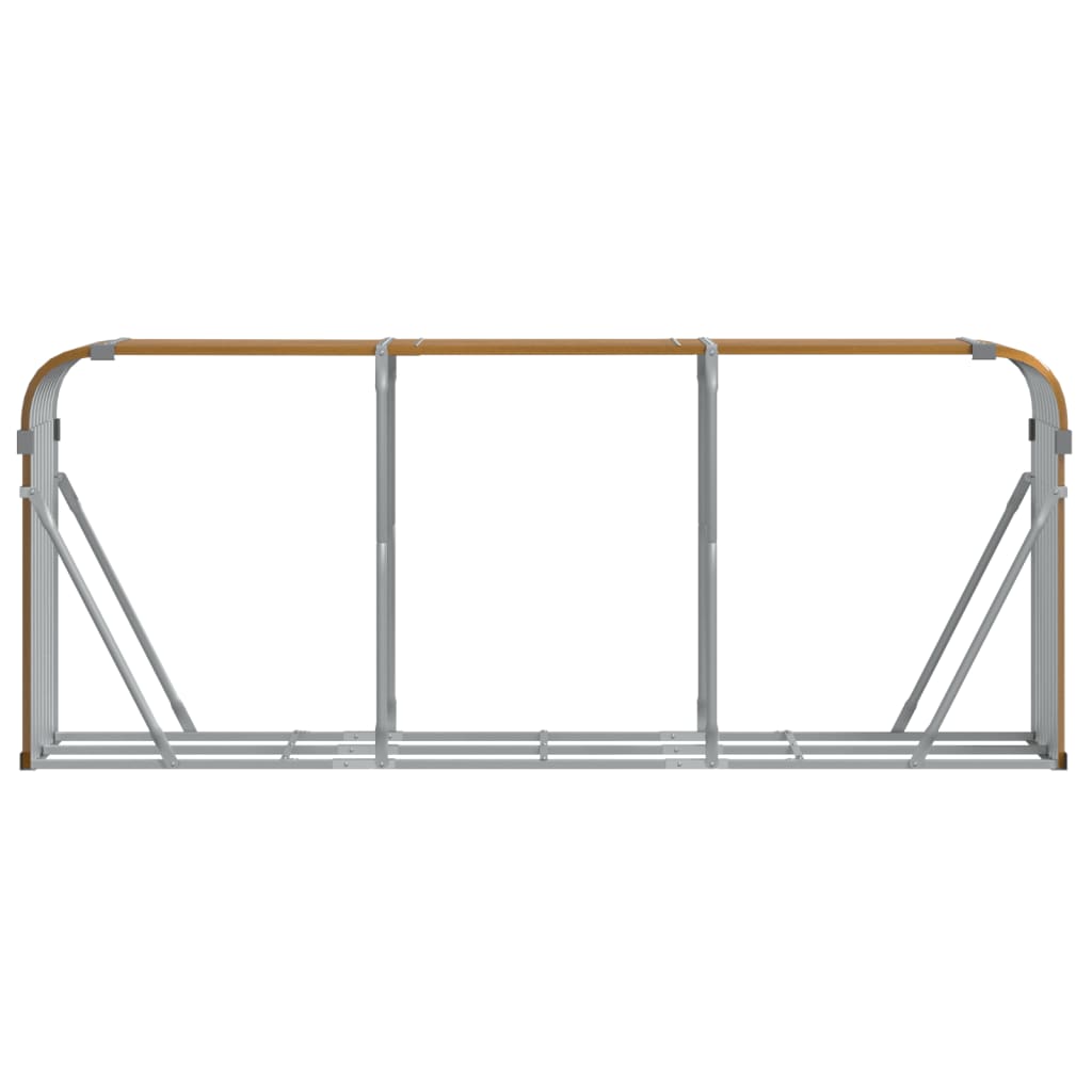 Log Holder Light Brown 234x45x100 cm Galvanised Steel