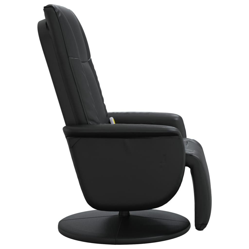 Massage Recliner Chair with Footrest Black Faux Leather