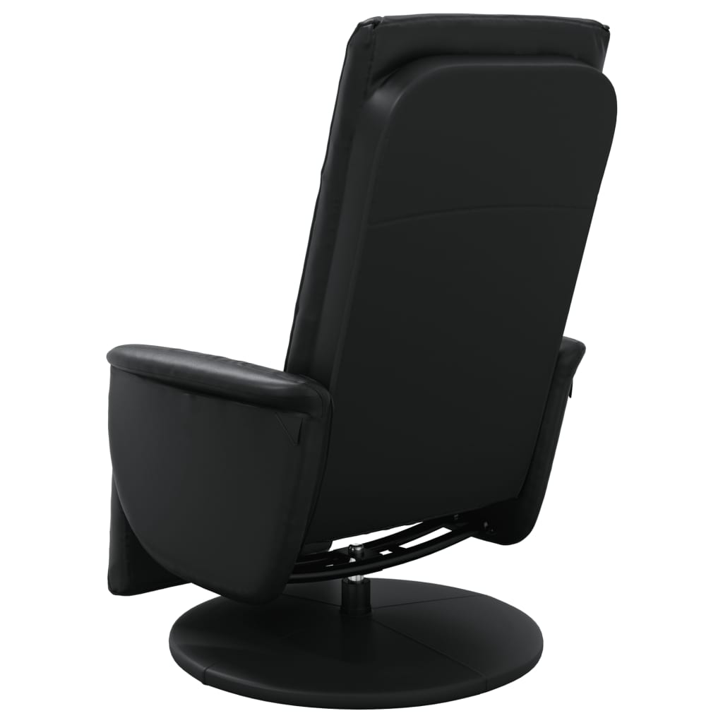 Massage Recliner Chair with Footrest Black Faux Leather