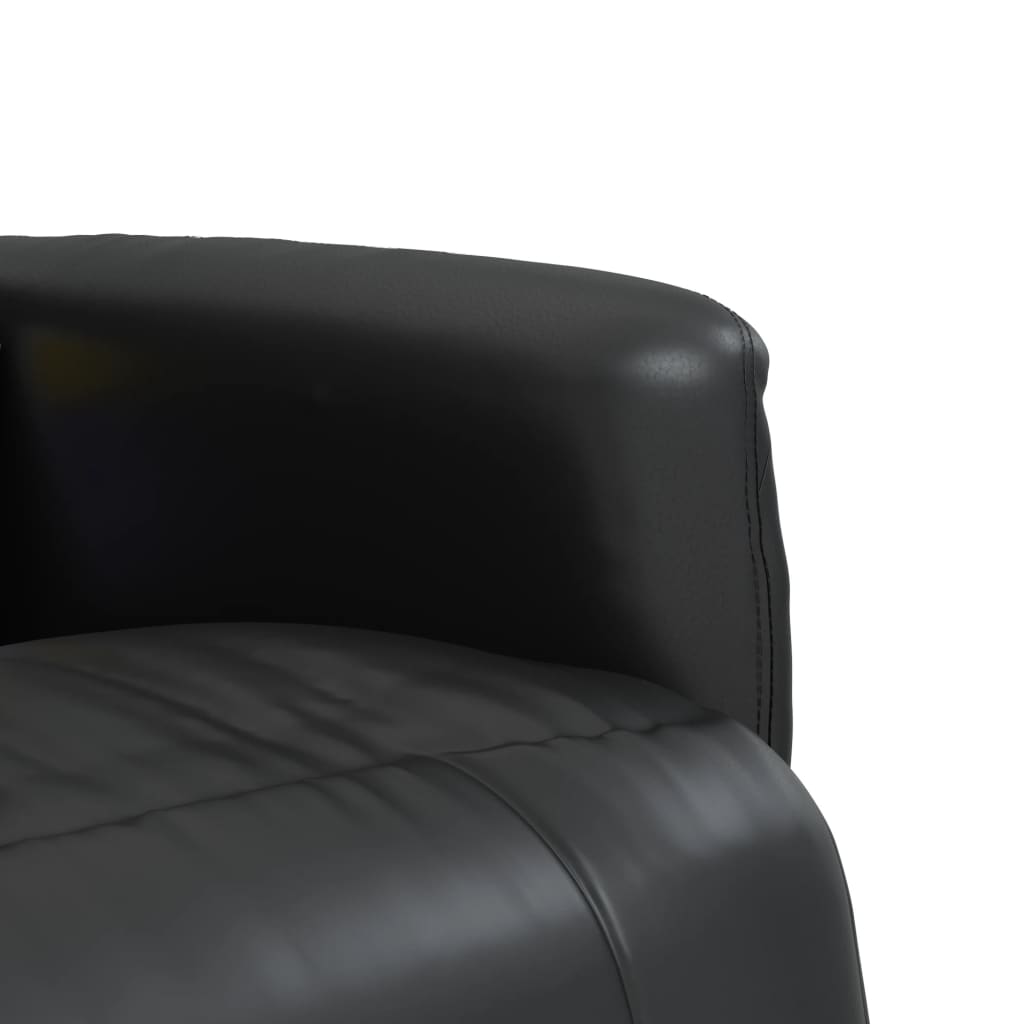 Massage Recliner Chair with Footrest Black Faux Leather