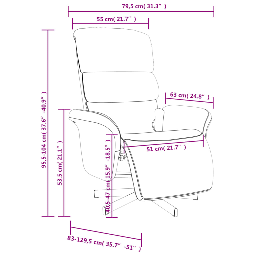 Massage Recliner Chair with Footrest Dark Grey Fabric