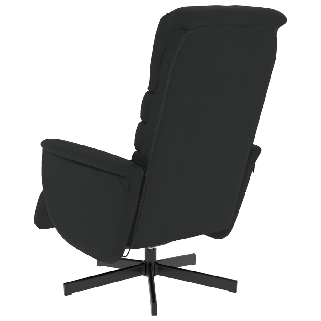 Massage Recliner Chair with Footrest Black Faux Leather