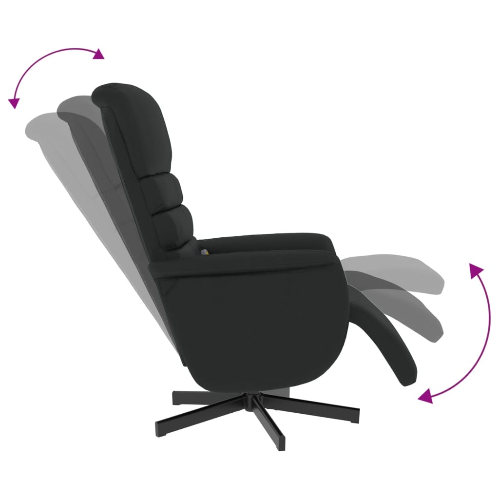 Massage Recliner Chair with Footrest Black Faux Leather
