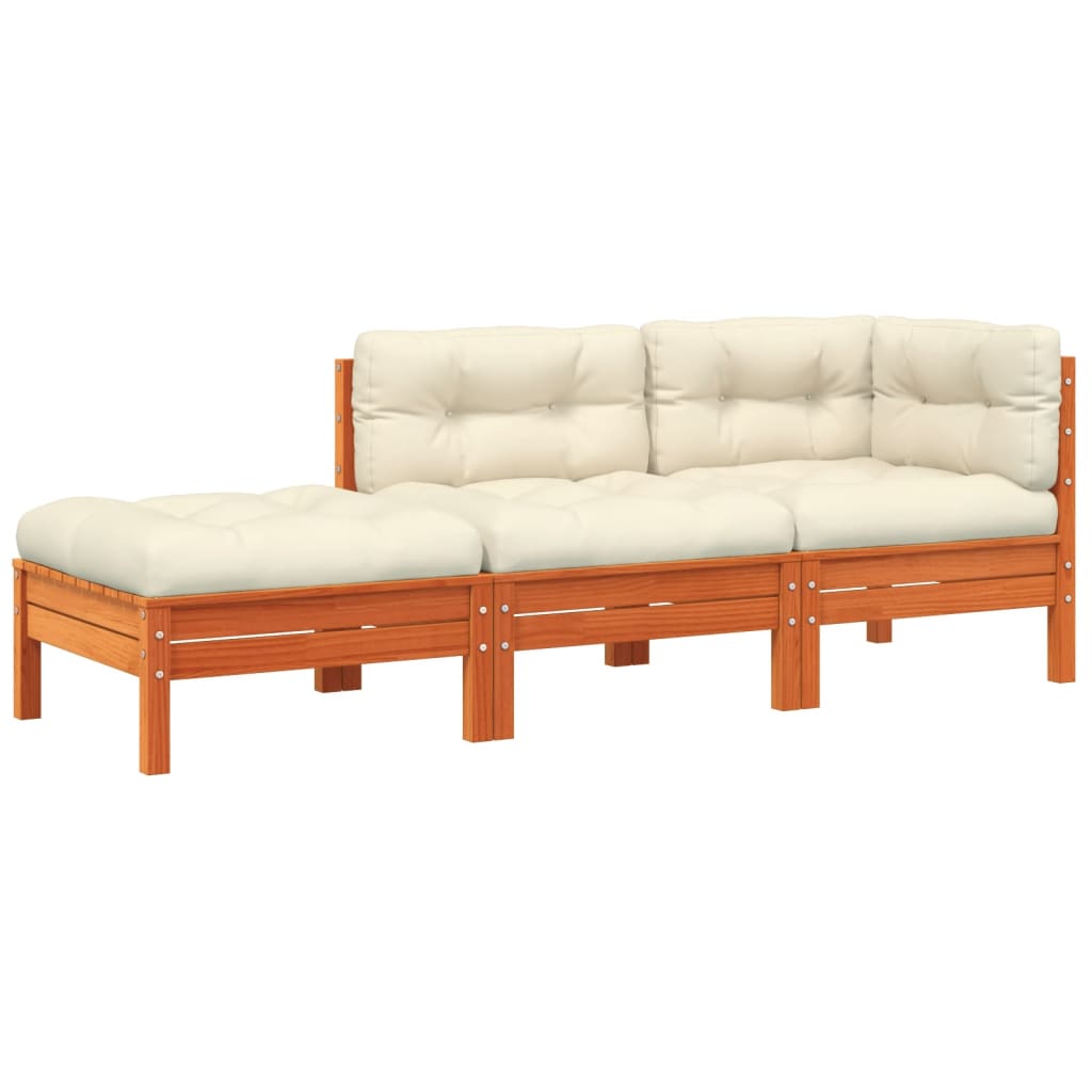 Garden Sofa with Cushions and Footstool 2-Seater