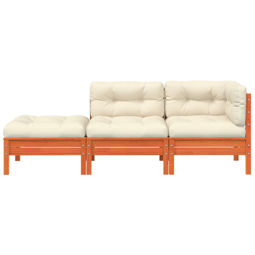 Garden Sofa with Cushions and Footstool 2-Seater