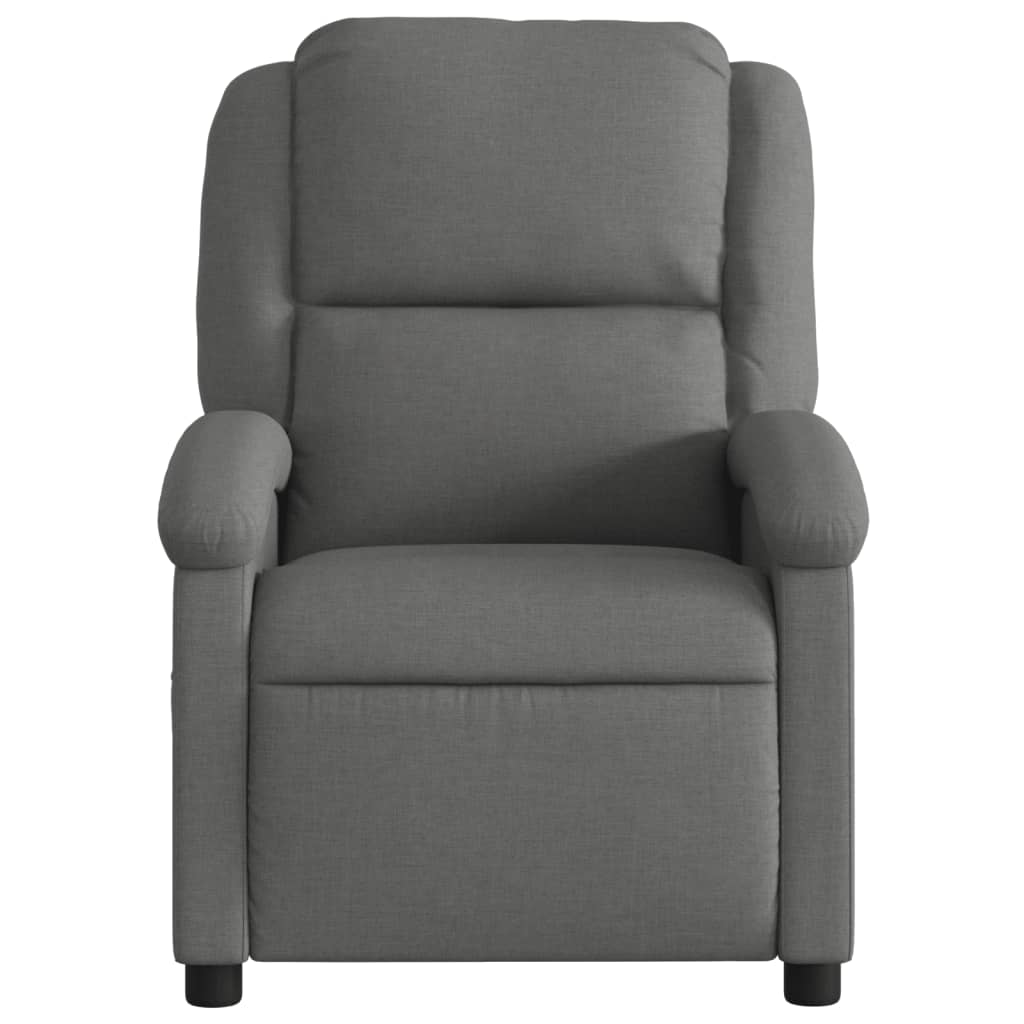 Electric Recliner Chair Dark Grey Fabric