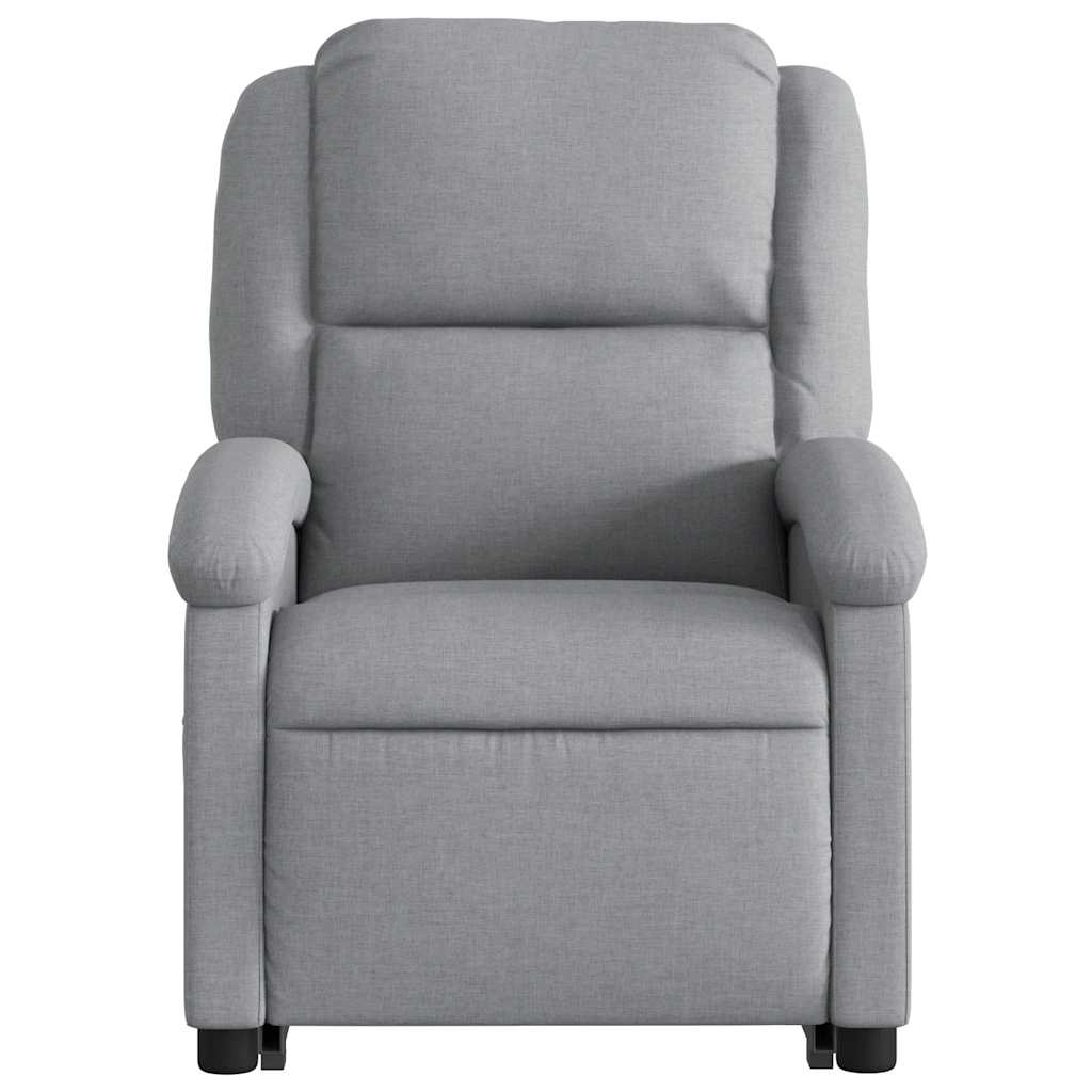 Electric Stand up Massage Recliner Chair Light Grey Fabric