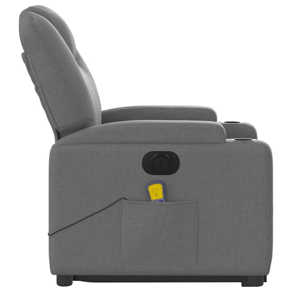 Electric Stand up Massage Recliner Chair Dark Grey Fabric