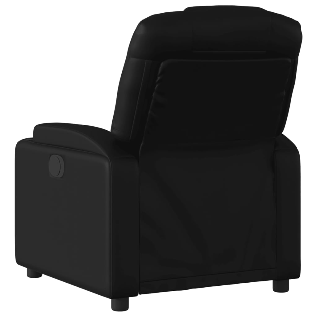 Electric Recliner Chair Black Faux Leather