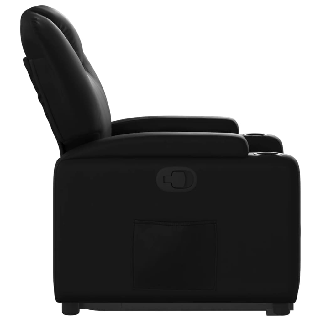 Stand up Recliner Chair Black Faux Leather
