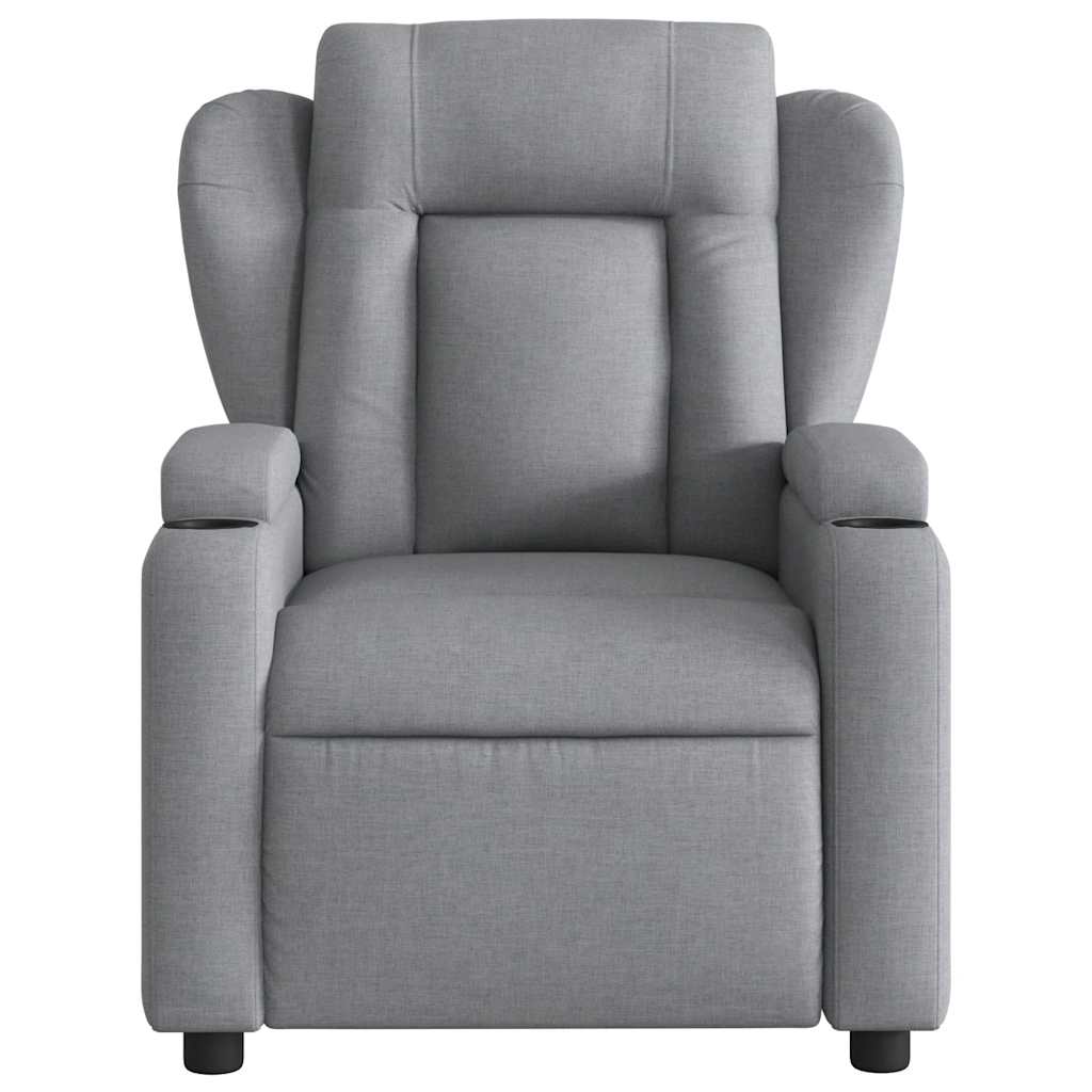 Electric Massage Recliner Chair Light Grey Fabric