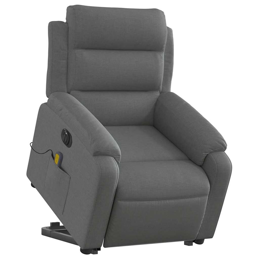 Electric Stand up Massage Recliner Chair Dark Grey Fabric