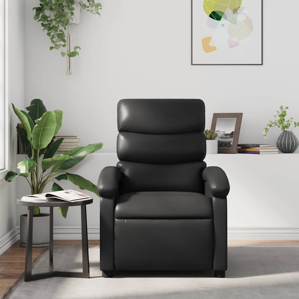 Massage Recliner Chair Black Faux Leather