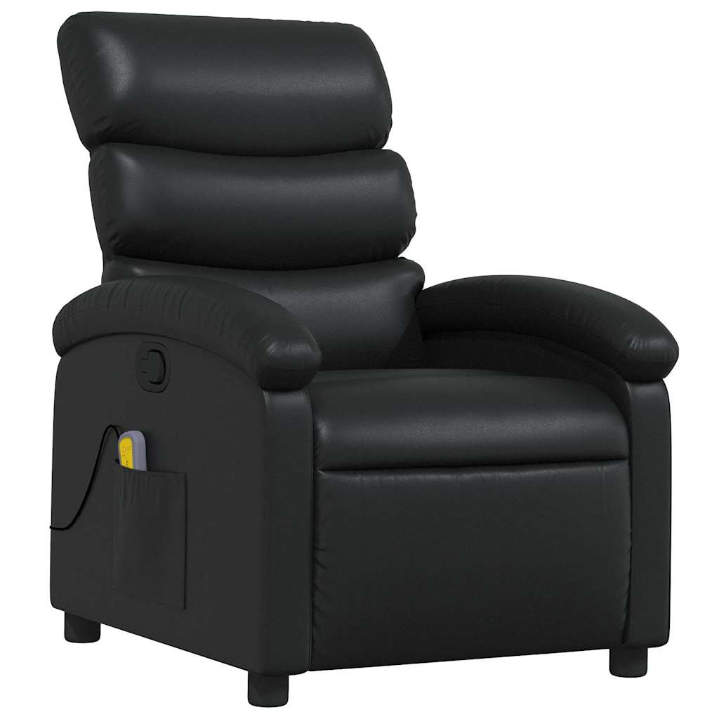 Massage Recliner Chair Black Faux Leather