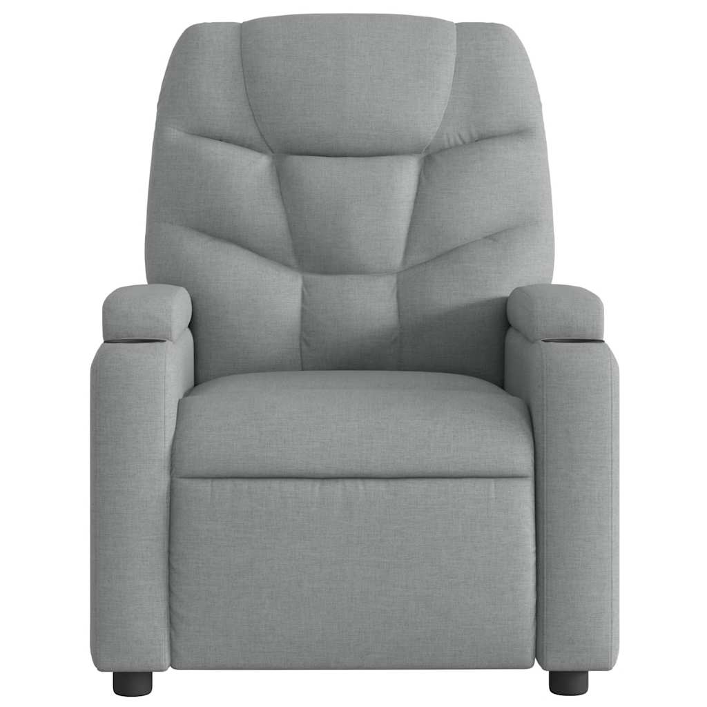 Massage Recliner Chair Light Grey Fabric