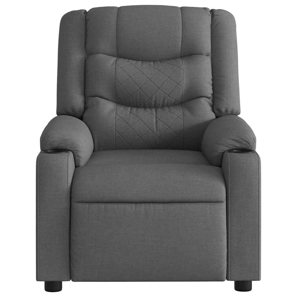 Electric Massage Recliner Chair Dark Grey Fabric