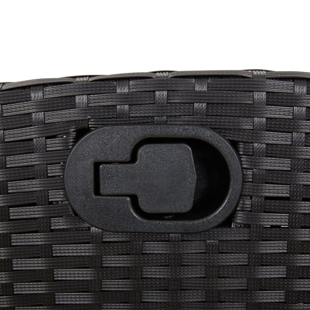 Reclining Garden Chairs 2 pcs with Cushions Black Poly Rattan